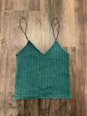 Ribbed V-Neck Camisole Tank Top - Teal